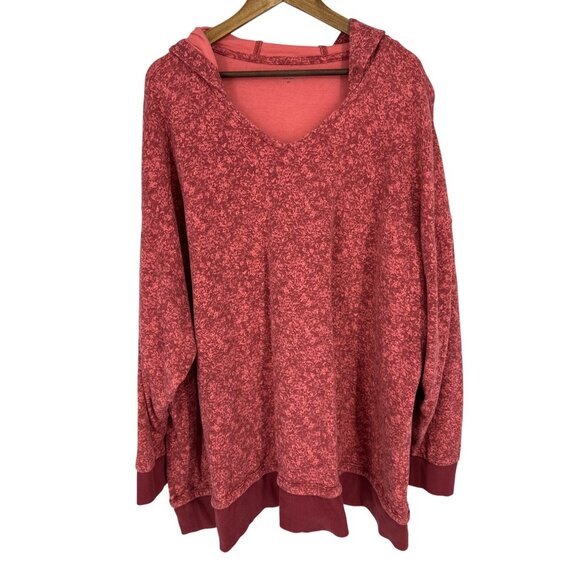 Athleta Women's Sundown Alliance Pink Print Long Sleeve Hoodie Size 3X - Picture 1 of 9